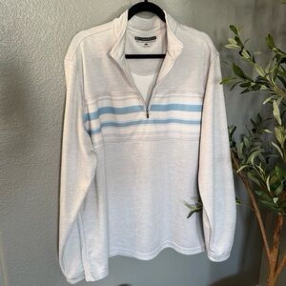 Men’s Pebble Beach stripe quarter zip. Size L - Picture 6 of 6